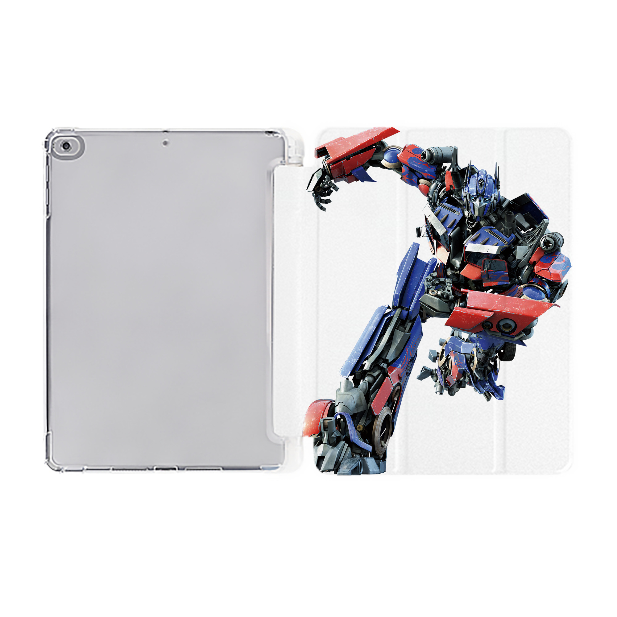 （画像用） Transformers トランスフォーマー IPad ケース ペン収納付き 三つ折りスタンド PUレザー×シリコン 対応機種9.5/10.5/10.9インチ